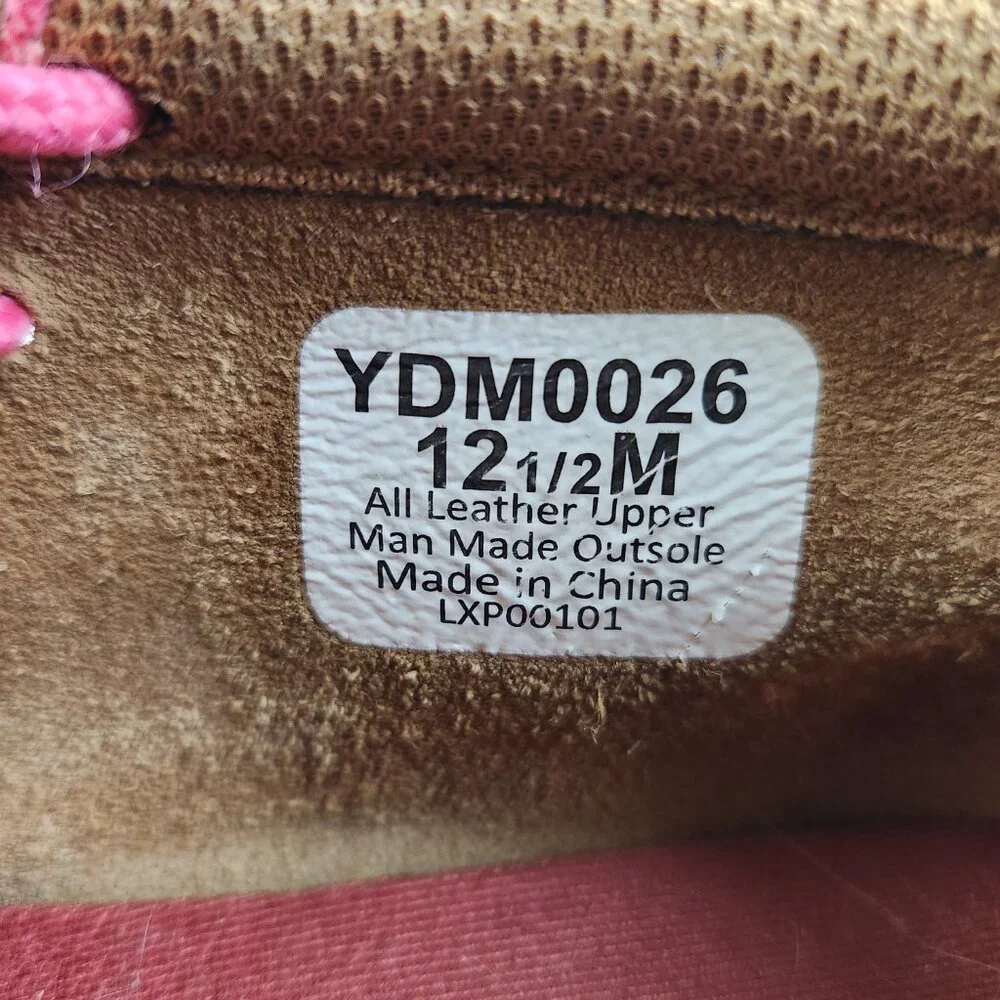 Twisted X Chukka Driving Breast Cancer Mocs Youth 12.5 Brown Leather Ankle Boots